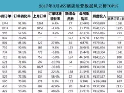 2017年3月中国酒店业移动互联网(典型)运营数据分析报告